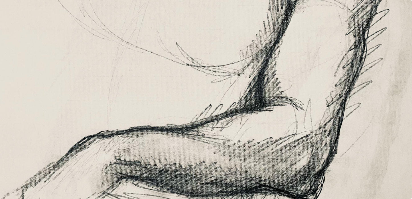 Ian Hornak, Renaissance Male Nude Figure Study, 1963, Original Drawing