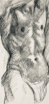 Ian Hornak, Renaissance Male Nude Figure Study, 1963, Original Drawing