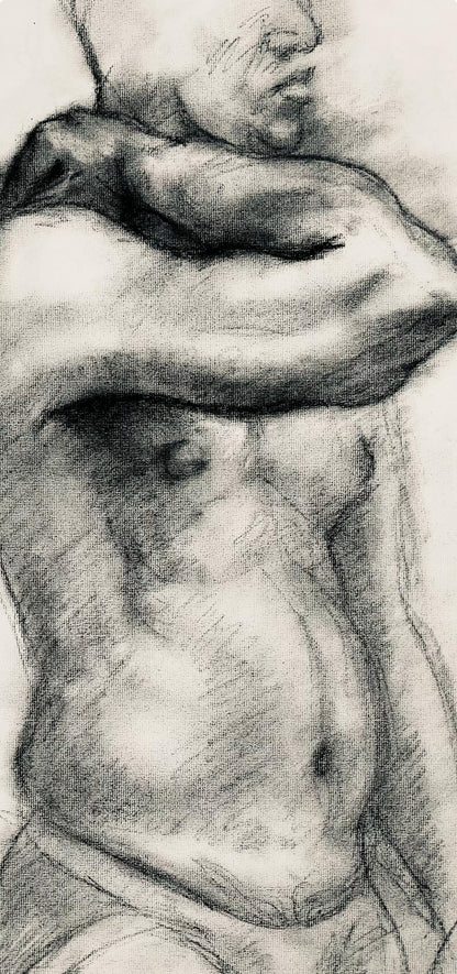 Ian Hornak, Renaissance Male Nude Figure Study, 1963, Original Drawing