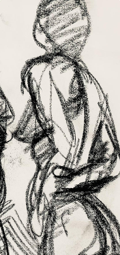 Ian Hornak, Renaissance Female Nude Figure Study, 1963, Original Drawing