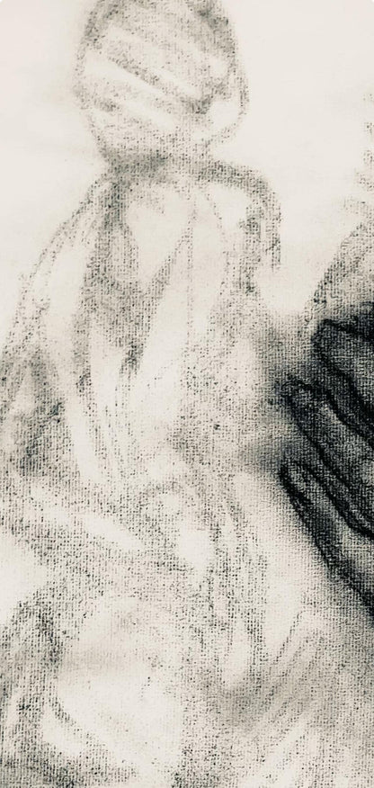 Ian Hornak, Renaissance Hand And Female Nude Study, 1963, Original Drawing