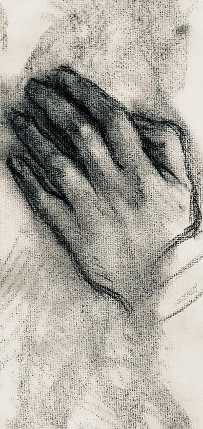 Ian Hornak, Renaissance Hand And Female Nude Study, 1963, Original Drawing