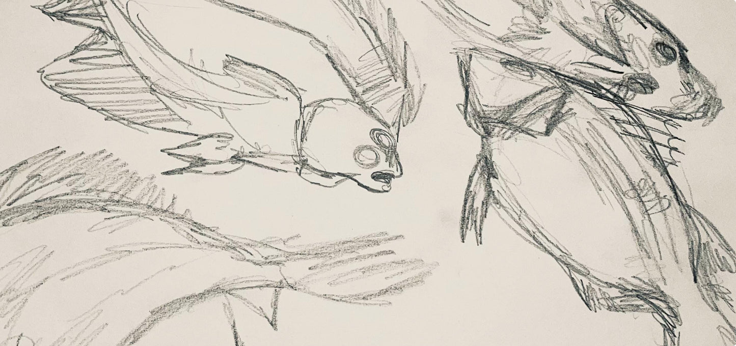 Ian Hornak, Renaissance Fish Study, 1963, Original Drawing