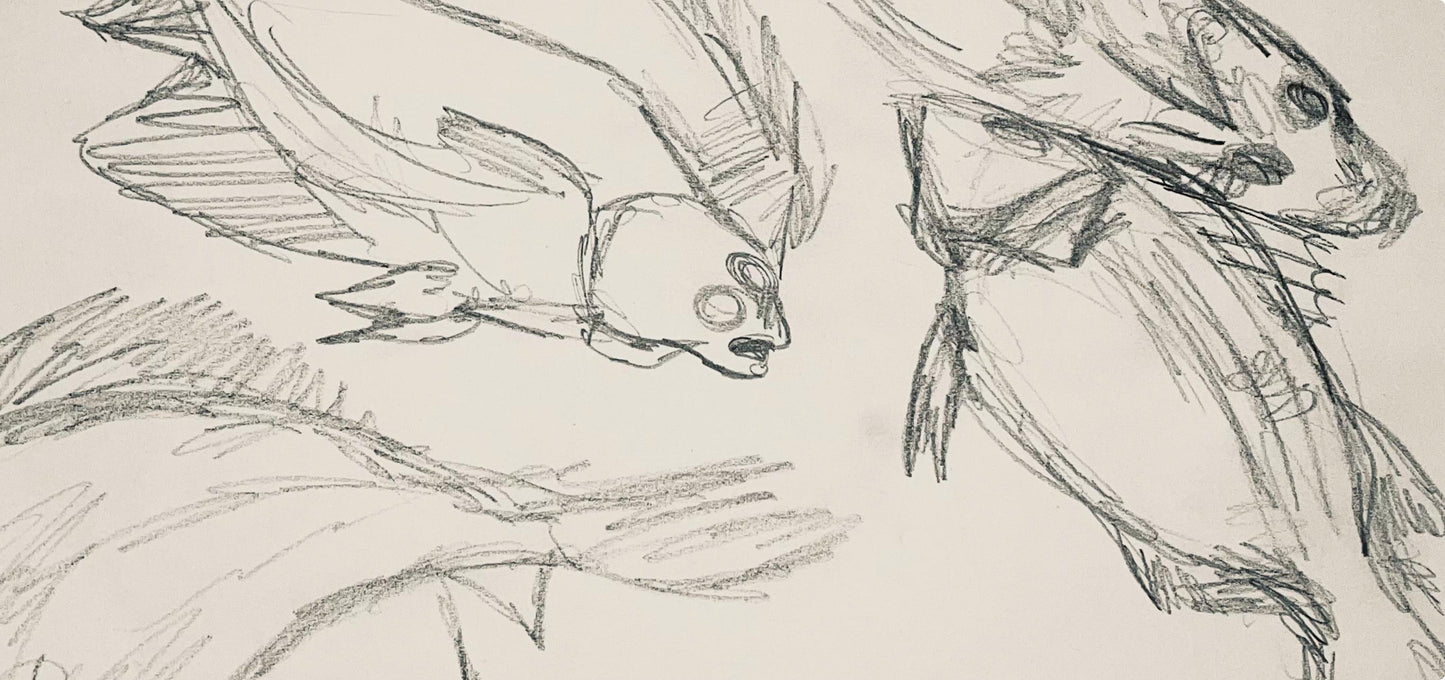 Ian Hornak, Renaissance Fish Study, 1963, Original Drawing