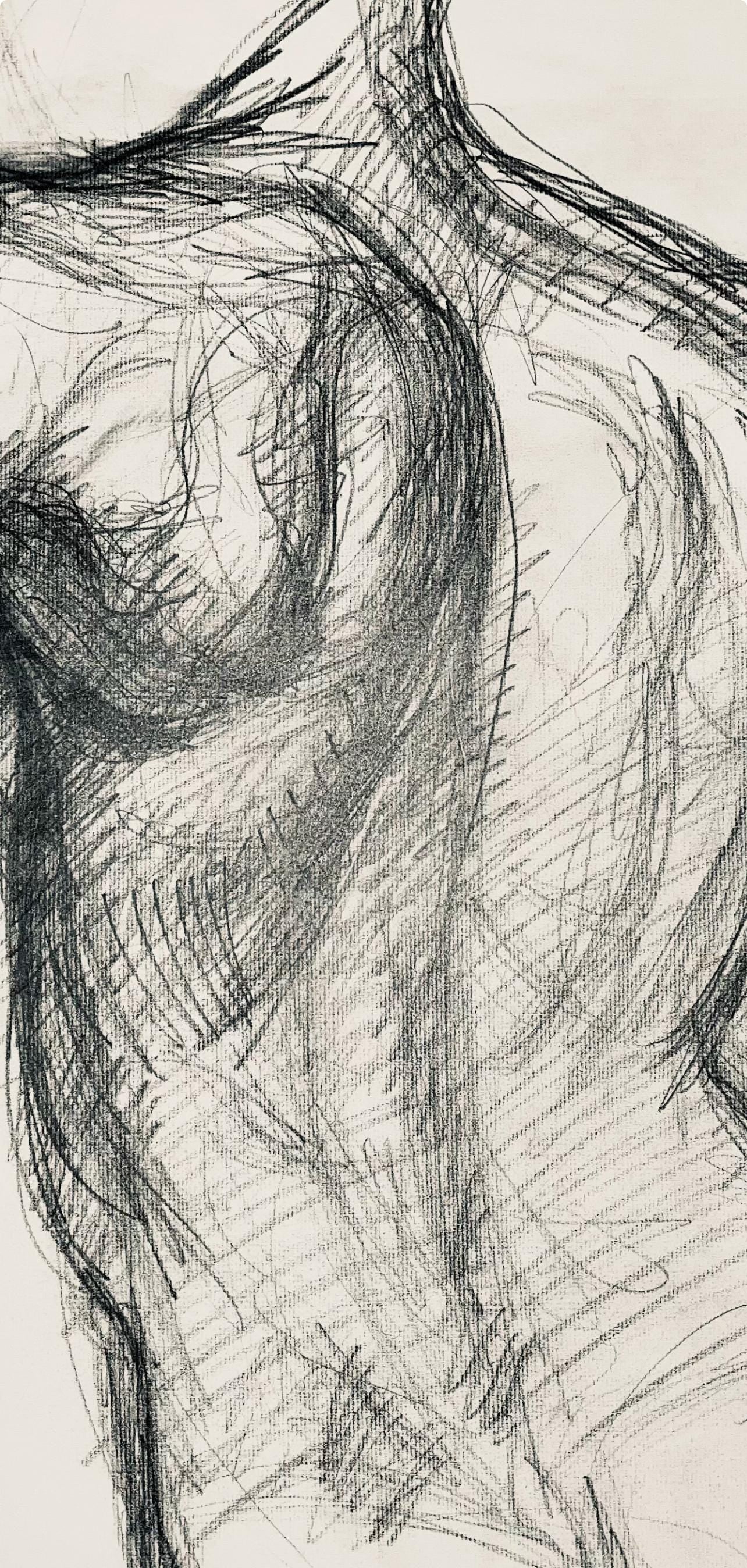 Ian Hornak, Renaissance Male Nude Figure Study, 1963, Original Drawing