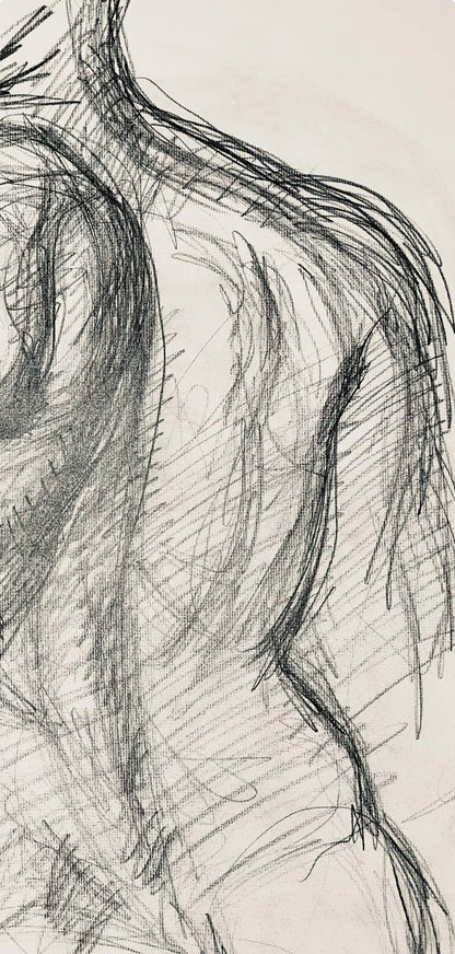 Ian Hornak, Renaissance Male Nude Figure Study, 1963, Original Drawing