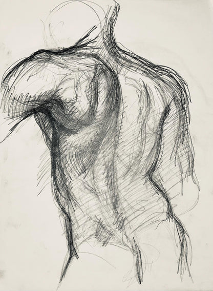 Ian Hornak, Renaissance Male Nude Figure Study, 1963, Original Drawing