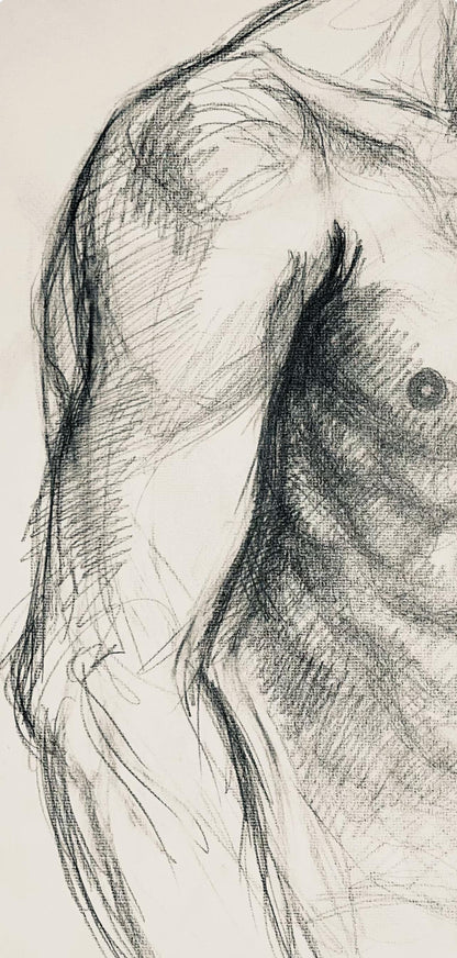 Ian Hornak, Renaissance Male Nude Figure Study, 1963, Original Drawing
