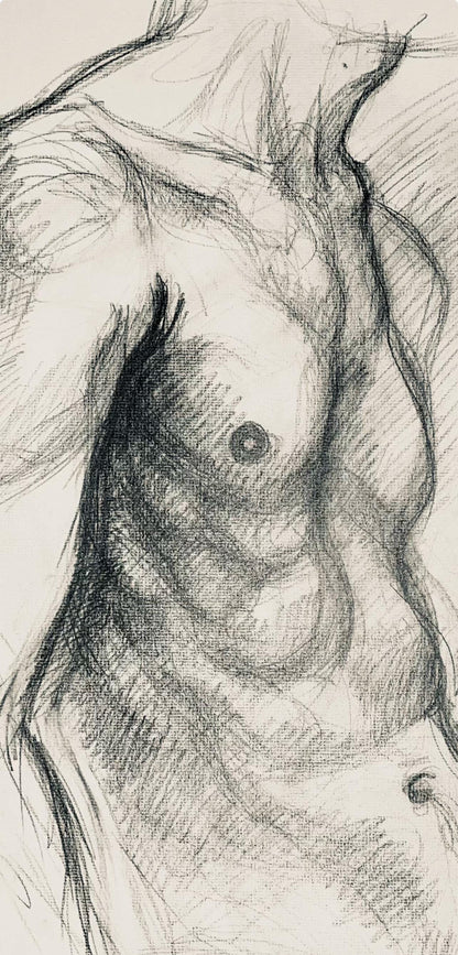 Ian Hornak, Renaissance Male Nude Figure Study, 1963, Original Drawing