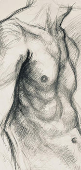 Ian Hornak, Renaissance Male Nude Figure Study, 1963, Original Drawing