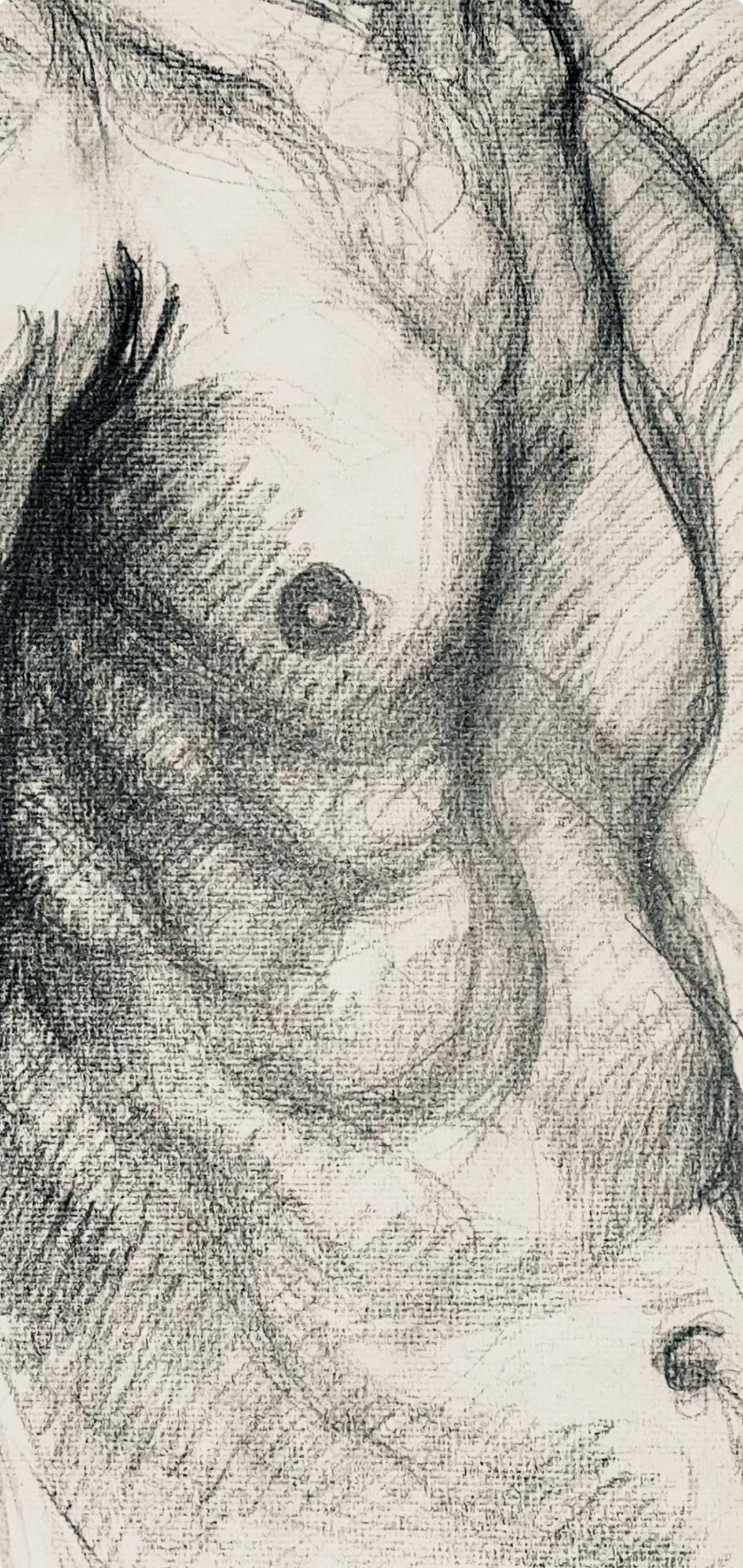 Ian Hornak, Renaissance Male Nude Figure Study, 1963, Original Drawing