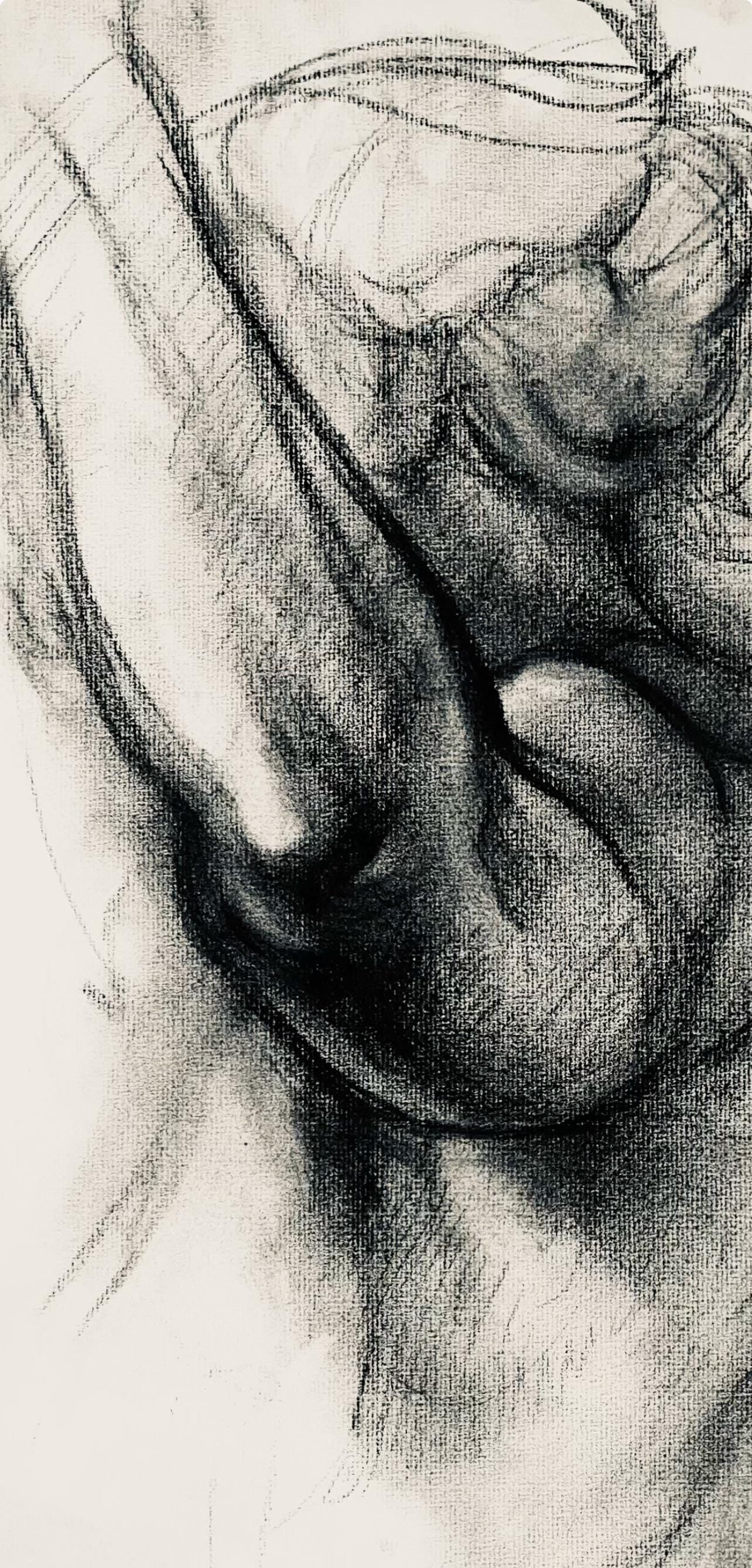 Ian Hornak, Renaissance Female Nude Figure Study, 1963, Original Drawing