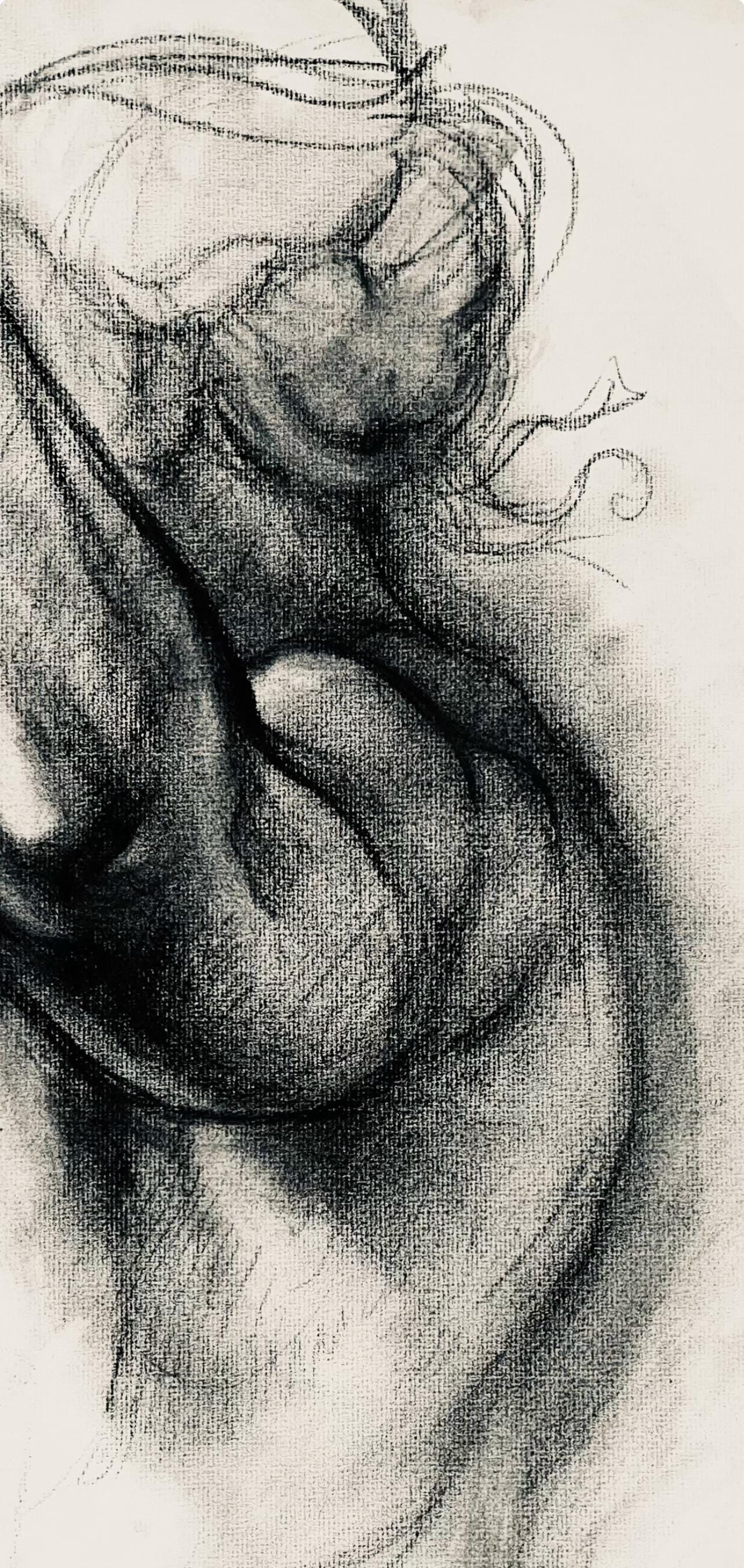 Ian Hornak, Renaissance Female Nude Figure Study, 1963, Original Drawing