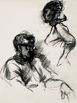 Ian Hornak, Female And Male Figure Study, 1963, Original Drawing