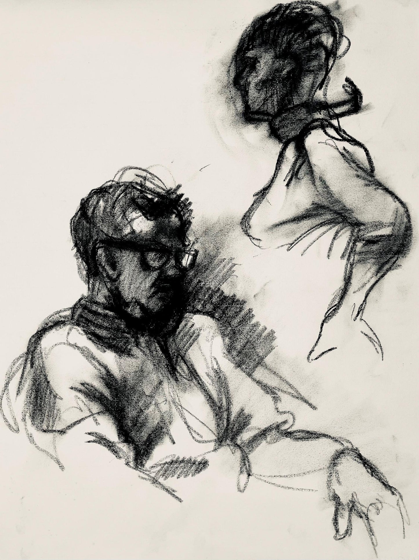 Ian Hornak, Female And Male Figure Study, 1963, Original Drawing