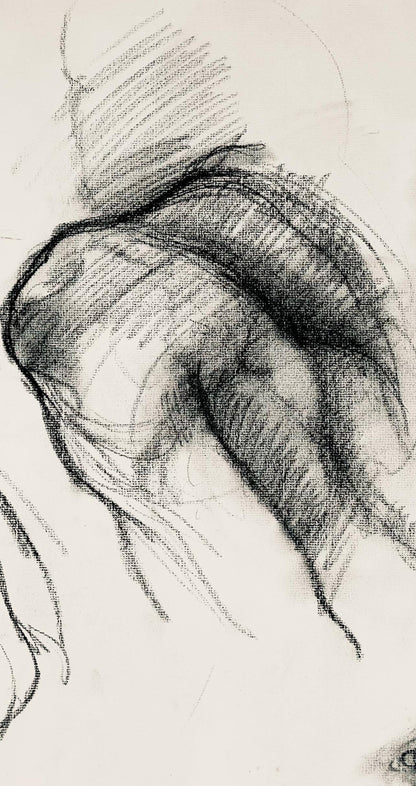 Ian Hornak, Renaissance Male Nude Figure Study, 1963, Original Drawing