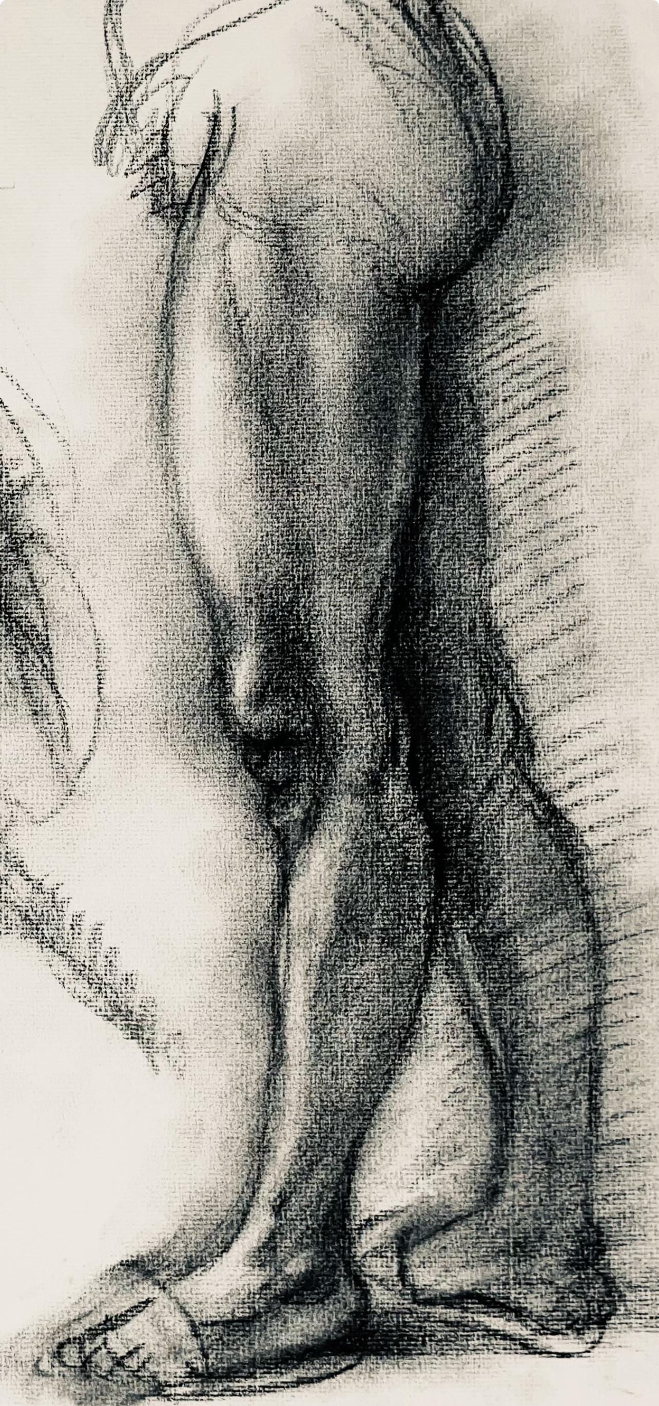 Ian Hornak, Renaissance Male Nude Figure Study, 1963, Original Drawing