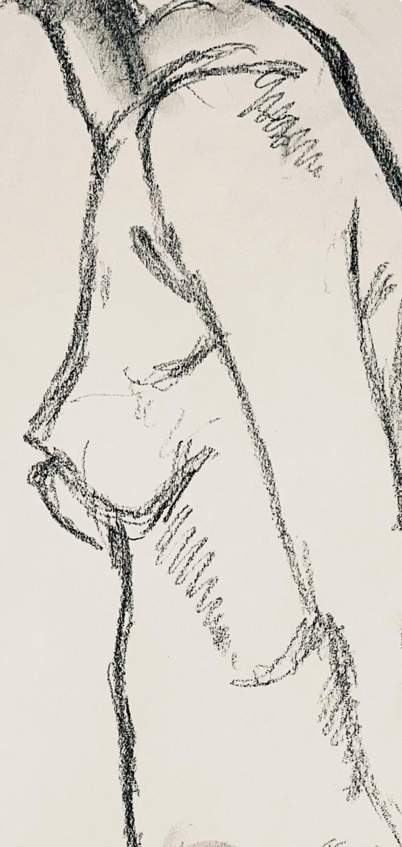 Ian Hornak, Renaissance Female Nude Figure Study, 1963, Original Drawing