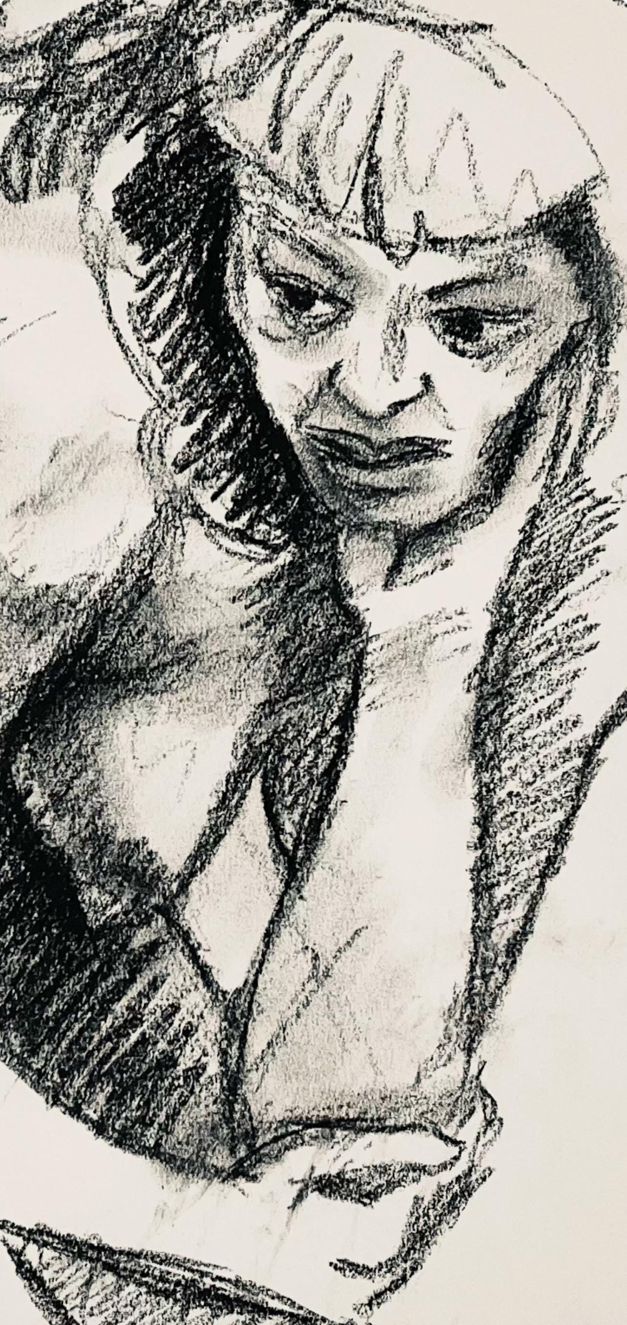 Ian Hornak, Renaissance Female Nude Figure Study, 1963, Original Drawing