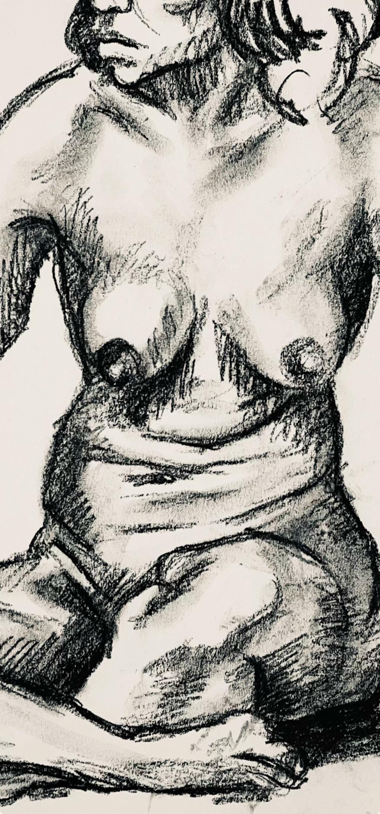 Ian Hornak, Renaissance Female Nude Figure Study, 1963, Original Drawing