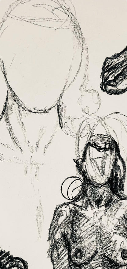 Ian Hornak, Renaissance Female Nude Figure Study, 1963, Original Drawing