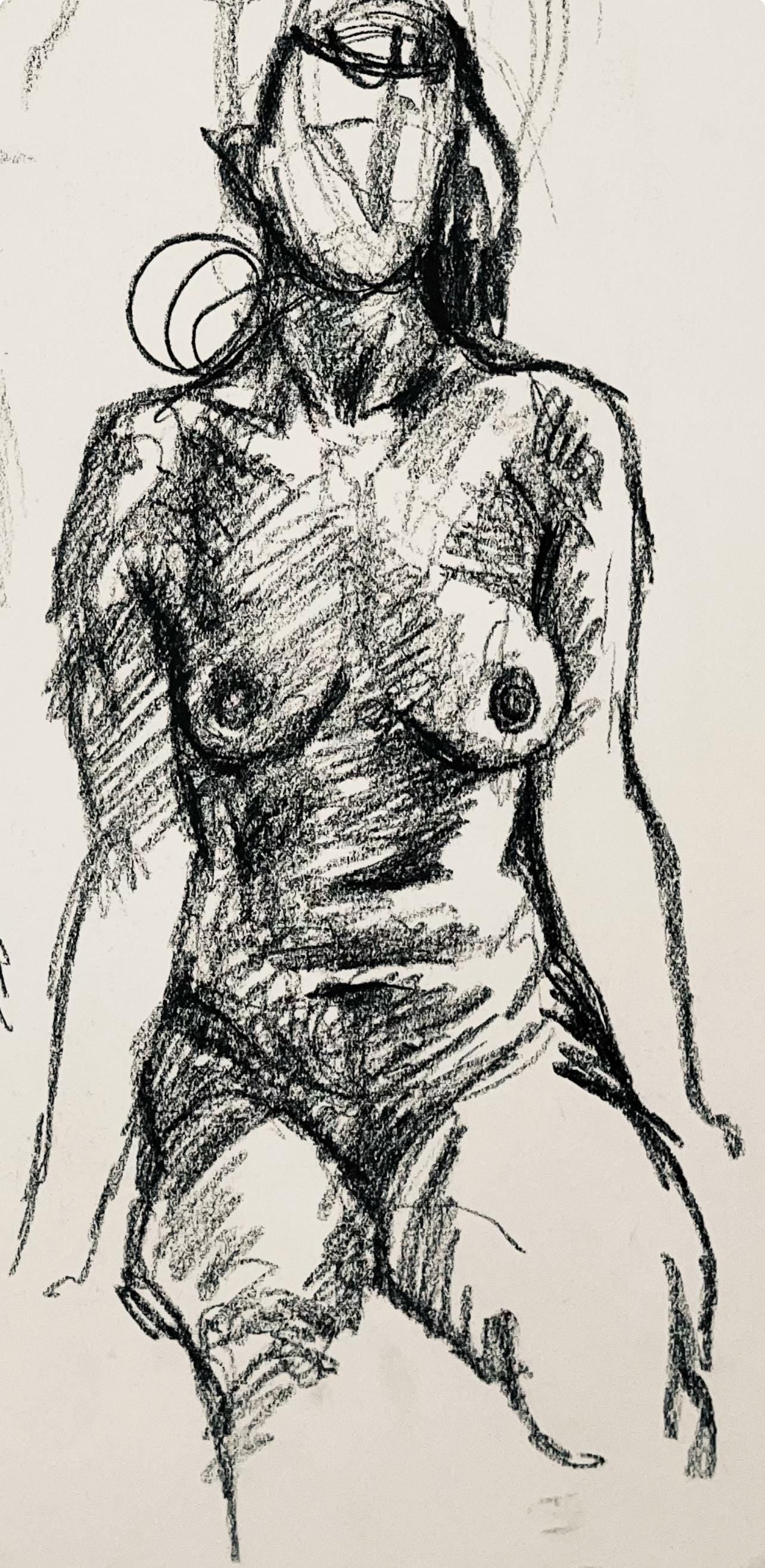 Ian Hornak, Renaissance Female Nude Figure Study, 1963, Original Drawing