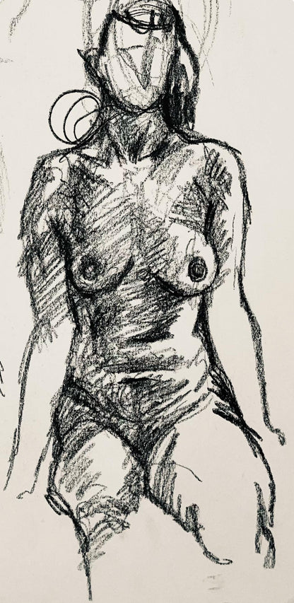 Ian Hornak, Renaissance Female Nude Figure Study, 1963, Original Drawing