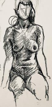 Ian Hornak, Renaissance Female Nude Figure Study, 1963, Original Drawing