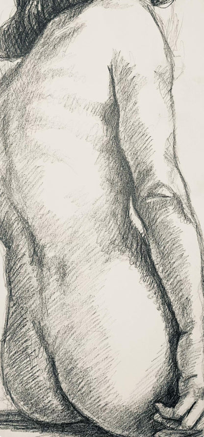 Ian Hornak, Renaissance Female Nude Figure Study, 1963, Original Drawing