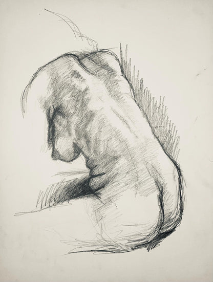 Ian Hornak, Renaissance Female Nude Figure Study, 1963, Original Drawing