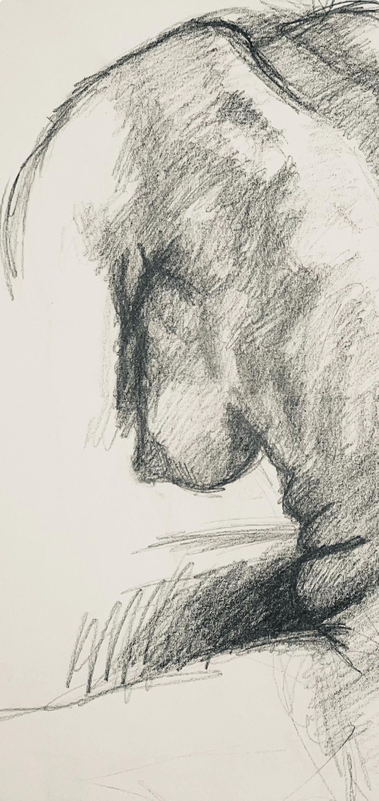 Ian Hornak, Renaissance Female Nude Figure Study, 1963, Original Drawing