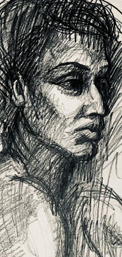 Ian Hornak, Renaissance Female Nude Figure Study, 1963, Original Drawing