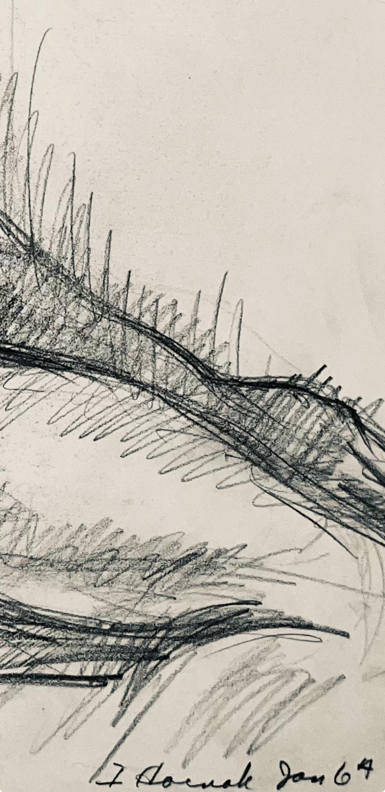 Ian Hornak, Renaissance Female Nude Figure Study, 1963, Original Drawing