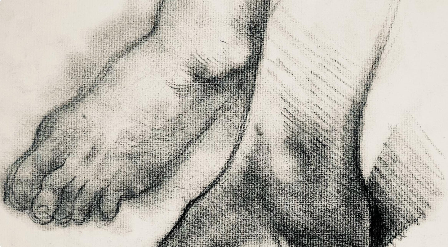 Ian Hornak, Renaissance Foot Study, 1963, Original Drawing