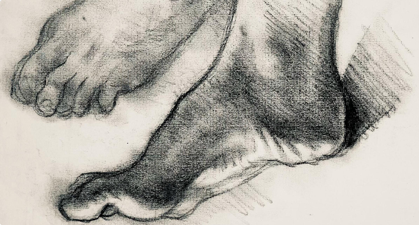Ian Hornak, Renaissance Foot Study, 1963, Original Drawing