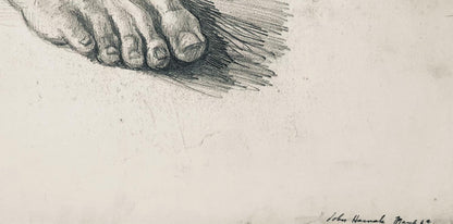 Ian Hornak, Renaissance Foot Study, 1963, Original Drawing