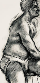 Ian Hornak, Renaissance Male Nude Figure Study, 1963, Original Drawing