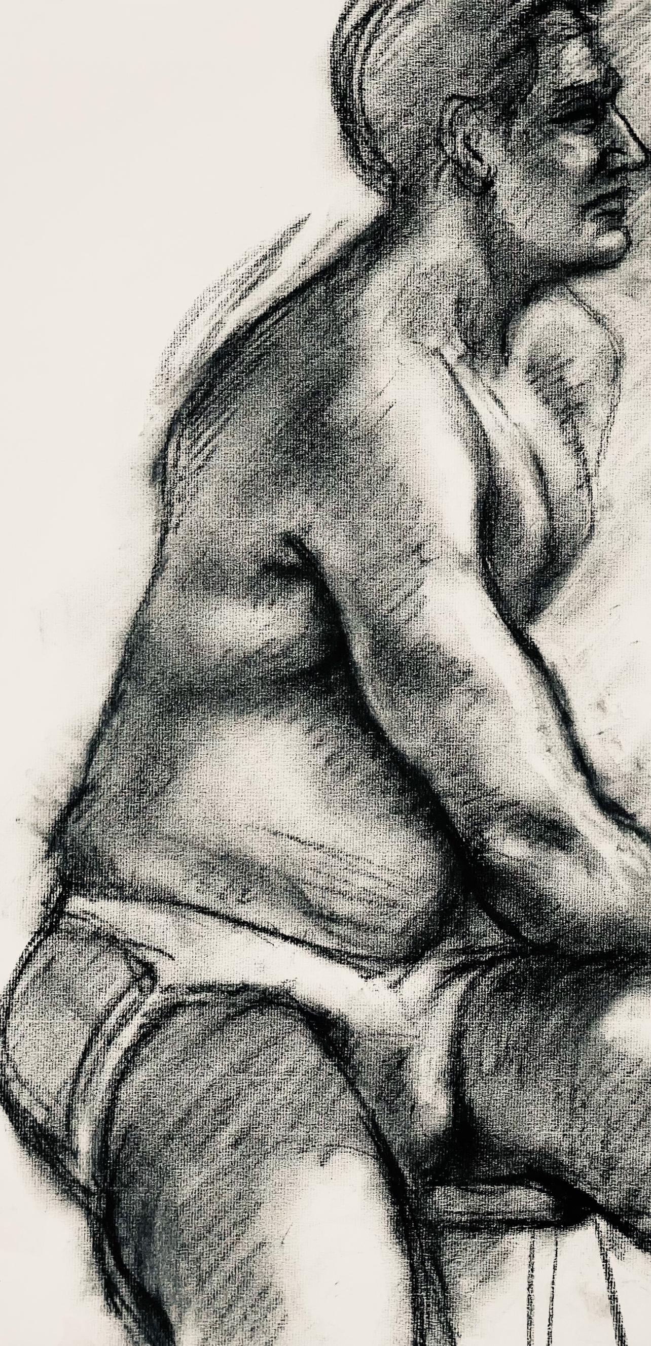 Ian Hornak, Renaissance Male Nude Figure Study, 1963, Original Drawing