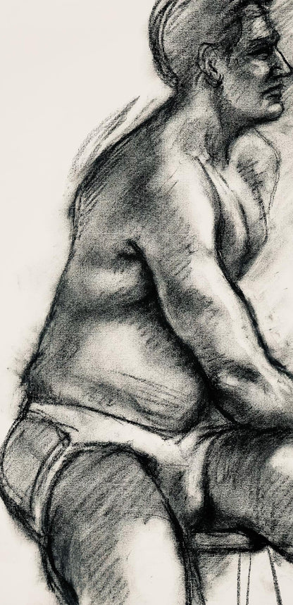 Ian Hornak, Renaissance Male Nude Figure Study, 1963, Original Drawing