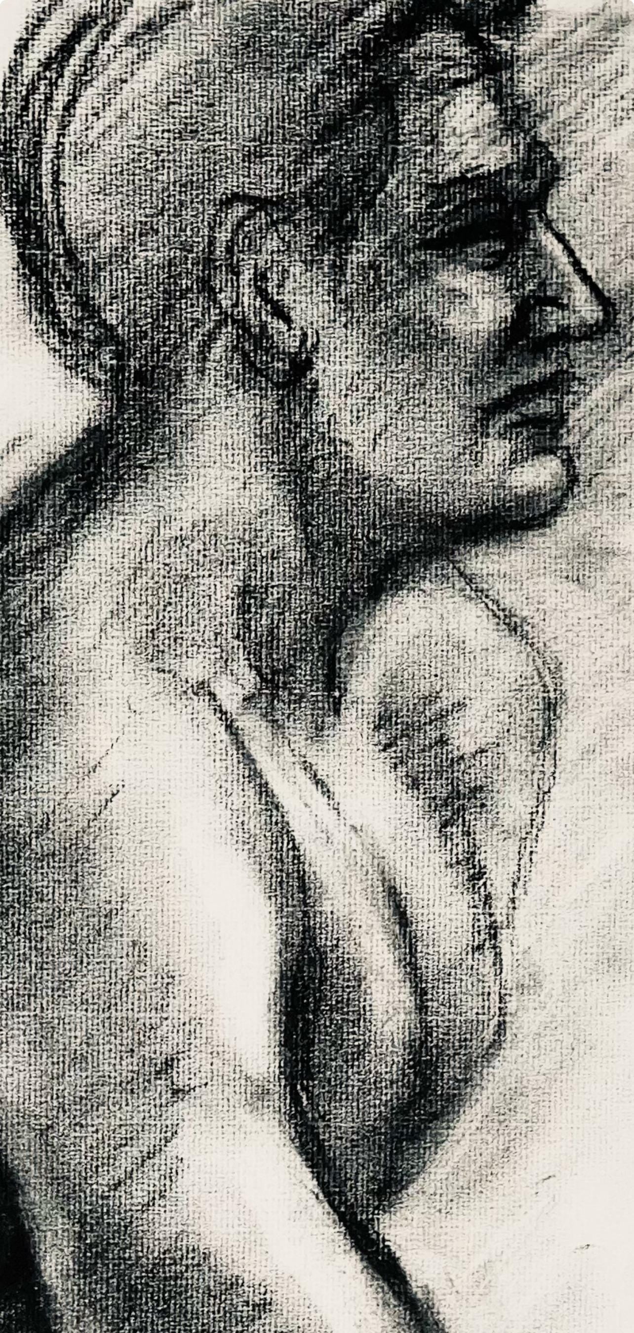 Ian Hornak, Renaissance Male Nude Figure Study, 1963, Original Drawing