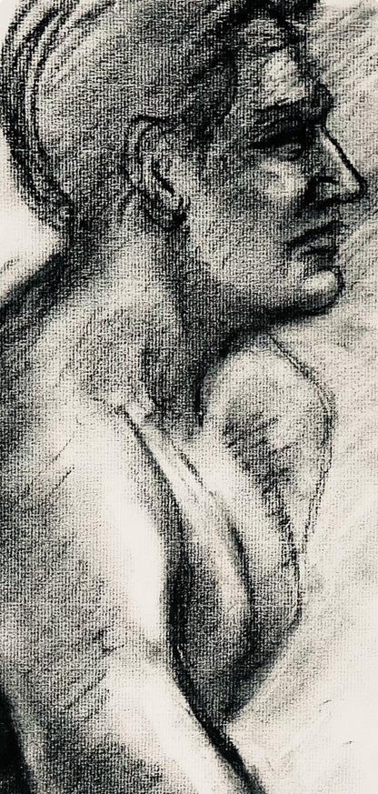 Ian Hornak, Renaissance Male Nude Figure Study, 1963, Original Drawing