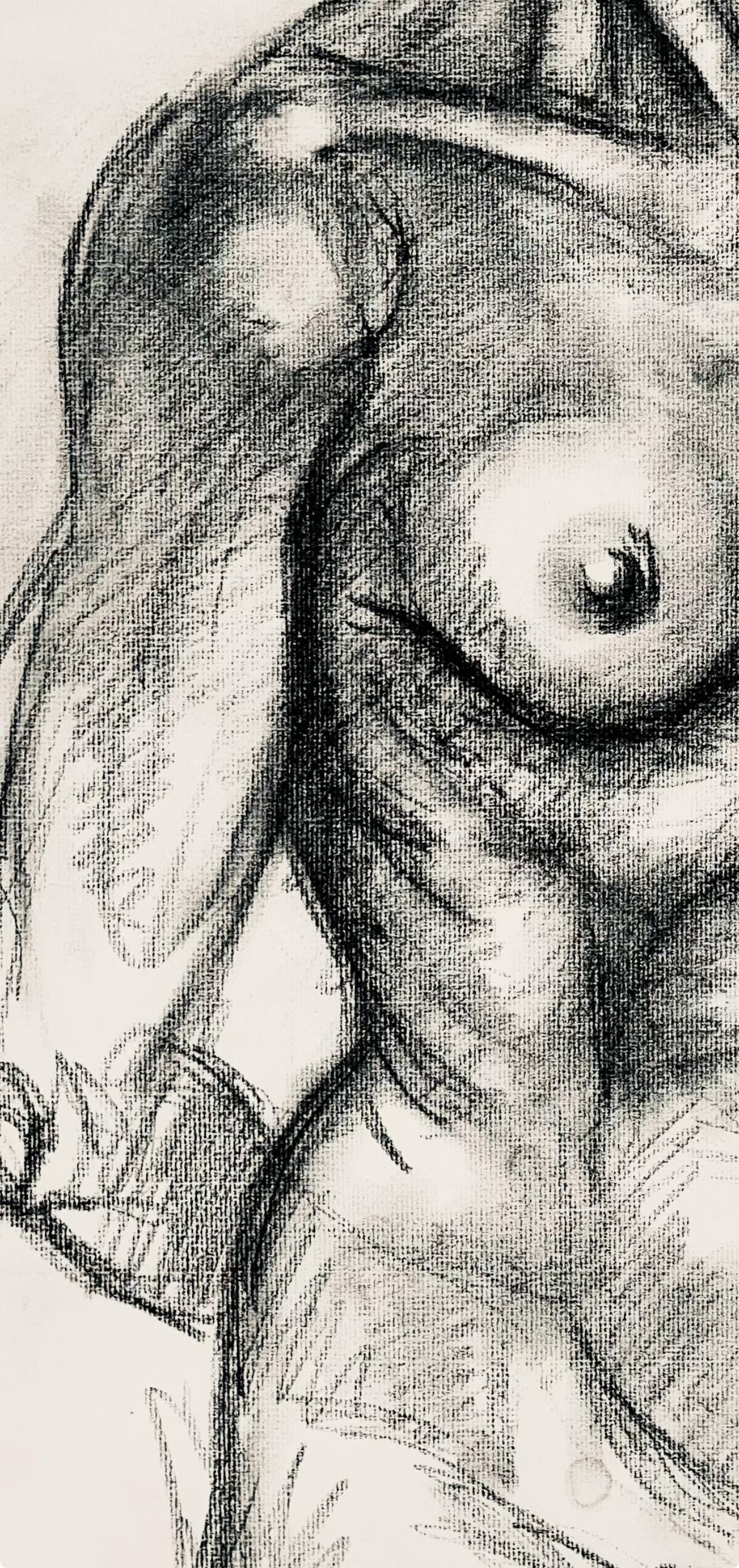 Ian Hornak, Renaissance Female Nude Figure Study, 1963, Original Drawing