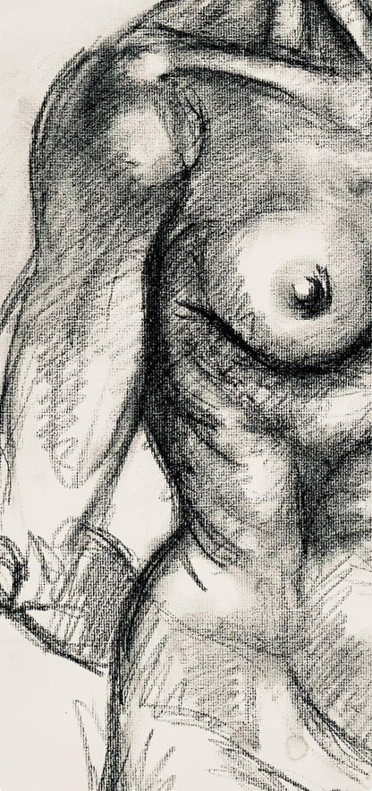 Ian Hornak, Renaissance Female Nude Figure Study, 1963, Original Drawing