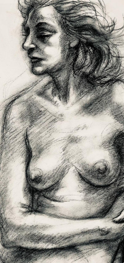 Ian Hornak, Renaissance Female Nude Figure Study, 1963, Original Drawing