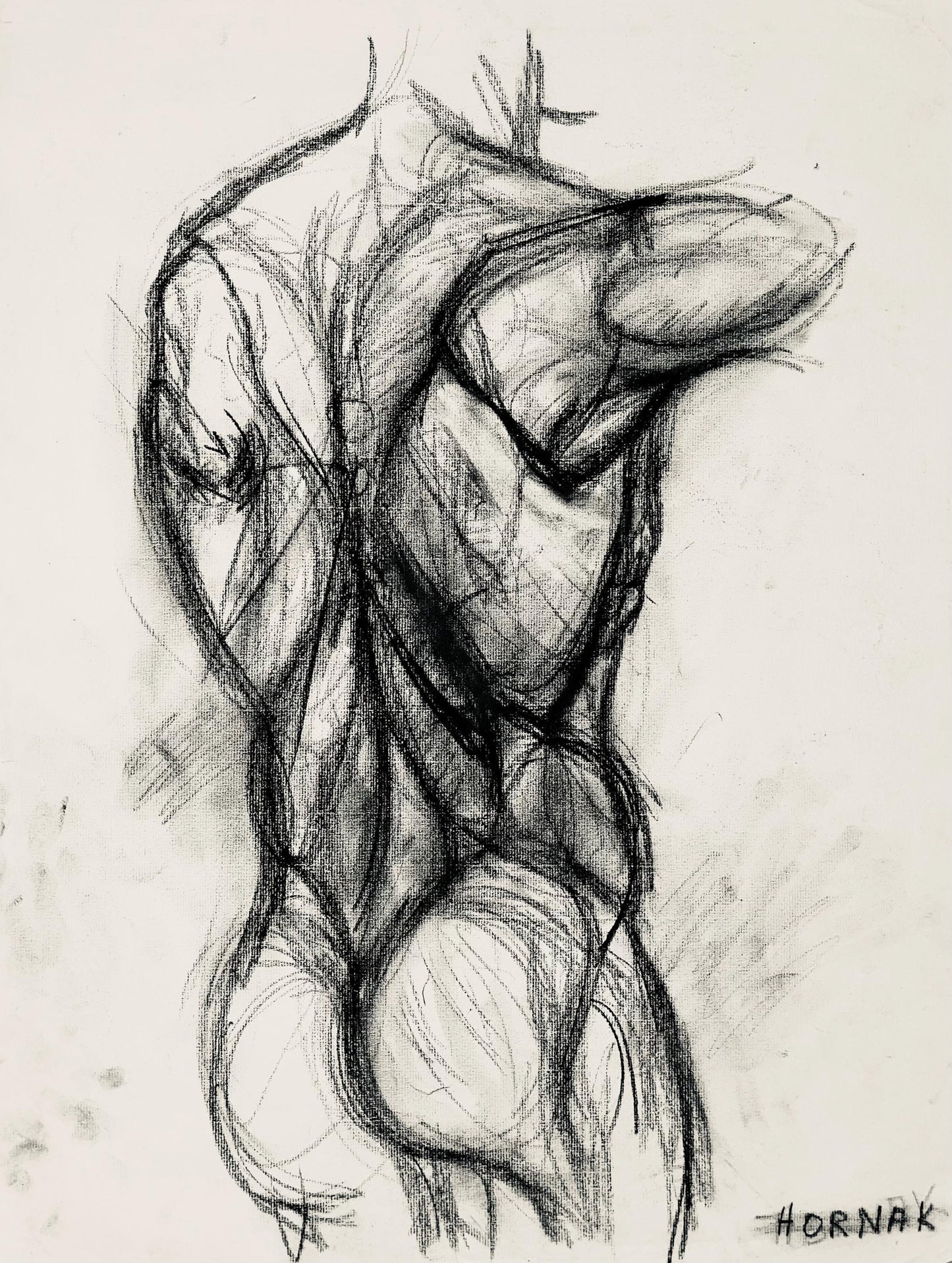 Ian Hornak, Renaissance Male Nude Figure Study, 1963, Original Drawing