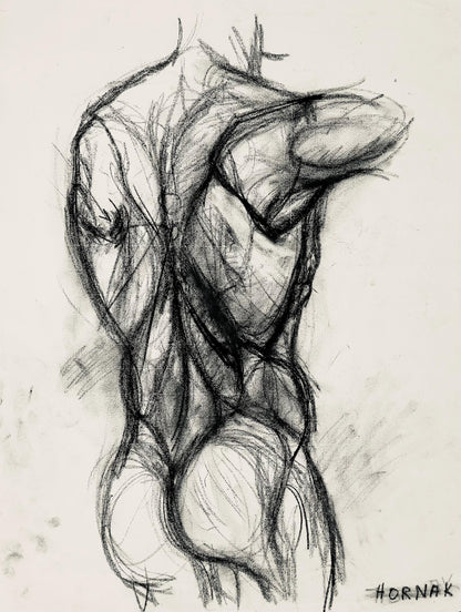 Ian Hornak, Renaissance Male Nude Figure Study, 1963, Original Drawing