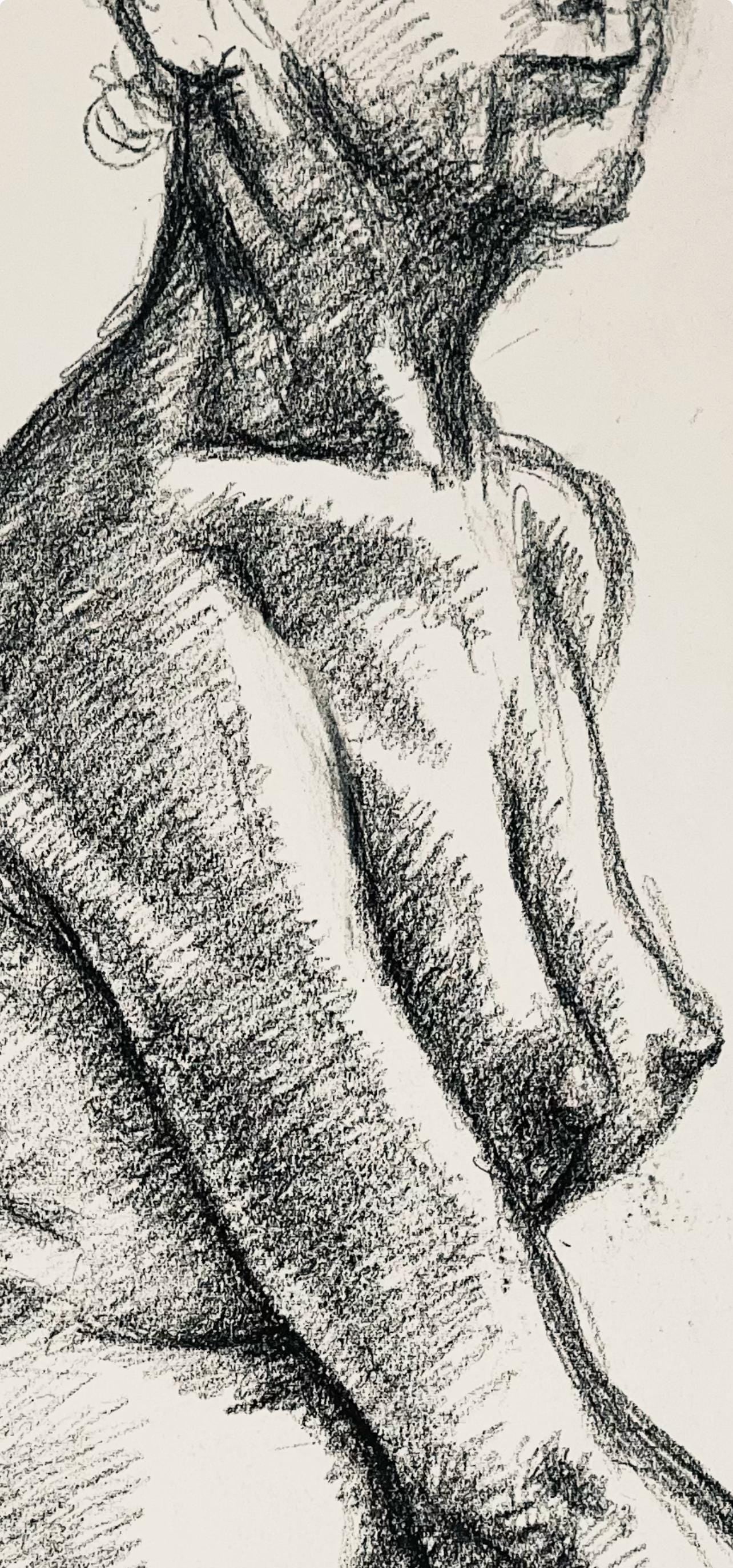 Ian Hornak, Renaissance Female Nude Figure Study, 1963, Original Drawing