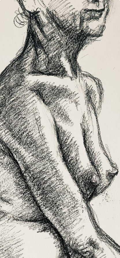 Ian Hornak, Renaissance Female Nude Figure Study, 1963, Original Drawing