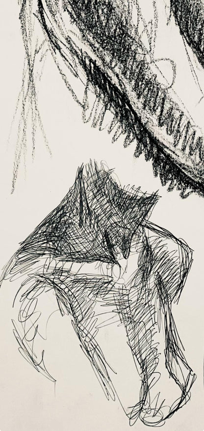 Ian Hornak, Renaissance Female Nude Figure Study, 1963, Original Drawing