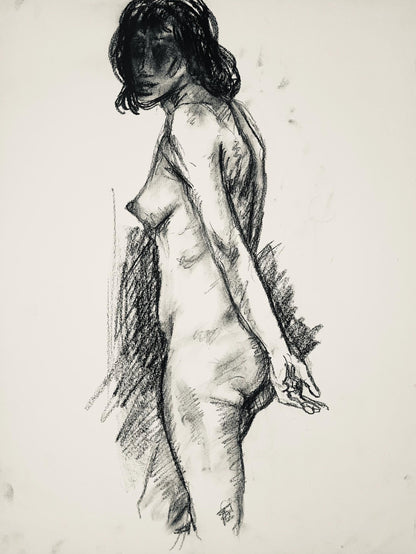 Ian Hornak, Renaissance Female Nude Figure Study, 1963, Original Drawing